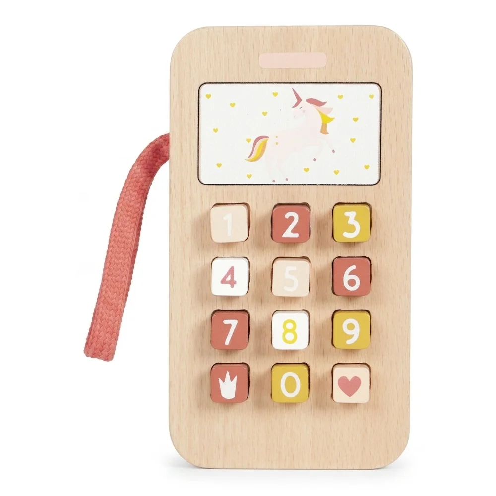 AI Generated Product Image TÉLÉPHONE JOUET EN BOIS - ROSE – Image 1