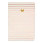 CARNET DE NOTES A6 MOTIF RAYURES COEUR