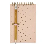 CARNET À SPIRALE ROSE POIS DORÉ