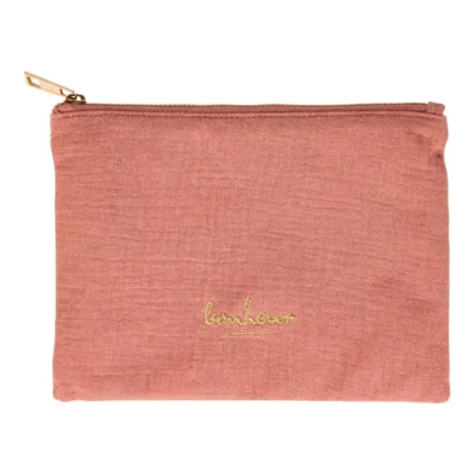 POCHETTE AMOUR EN GAZE DE COTON - ROSE