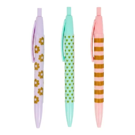 LOT DE 3 STYLOS BILLE FANTAISIE