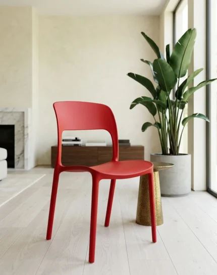 CHAISE PLASTIQUE ROUGE
