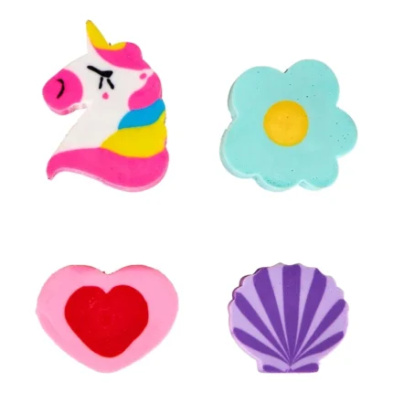LOT DE 4 MINI GOMMES DÉCORATIVES