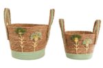 PANIER NATUREL ET VERT TAILLE M – Image 2