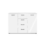 COMMODE 2 PORTES 4 TIROIRS - BLANC – Image 2