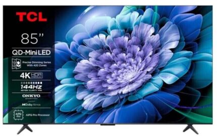 TÉLÉVISEUR QD-MINILED 85" 4K UHD 144 HZ 4X HDMI 2.1 DOLBY VISION GOOGLE TV SON ONKYO 2.1 40W - TCL