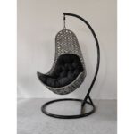 BALANCELLE 1 PLACE AVEC COUSSIN -  NOIR & GRIS – Image 2