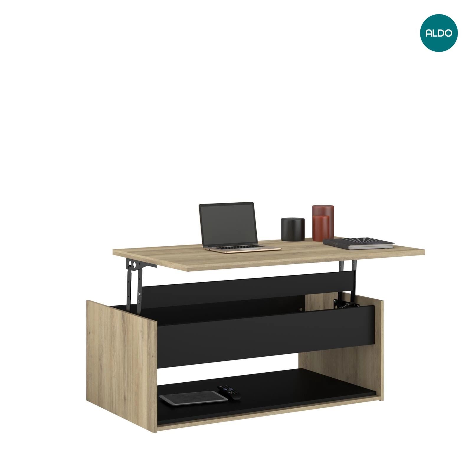 article_85097 TABLE BASSE RELEVABLE - CHENE KRONBERG & NOIR – Image 1