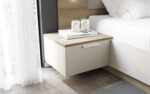 LIT 160 X 200 CM + SOMMIER + ARMOIRE 7 PORTES / 6T  IROIRS / 2 CHEVETS1T SUSPENDUS - CHENE & BLANC – Image 6