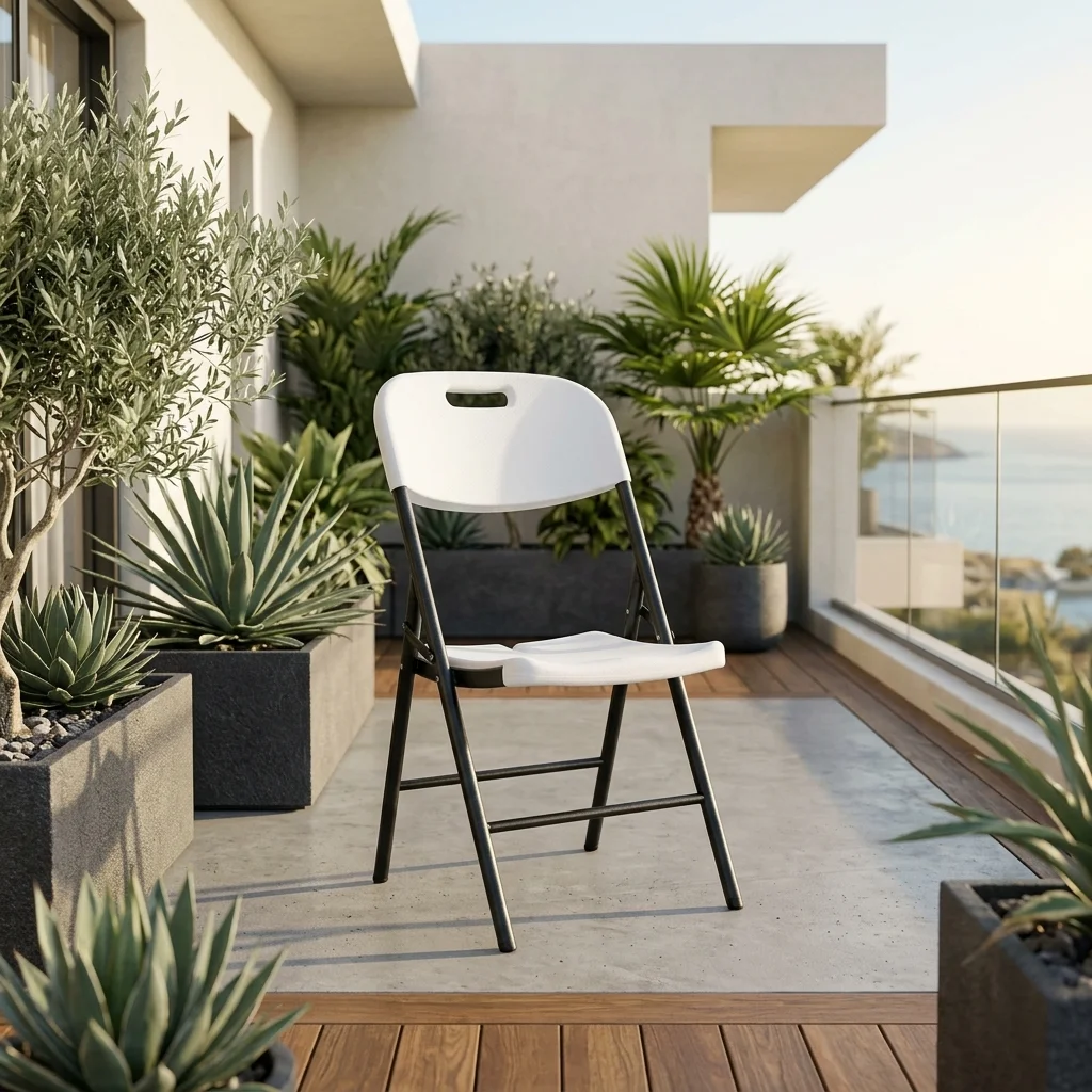 AI Generated Product Image CHAISE PLIABLE - BLANC – Image 1