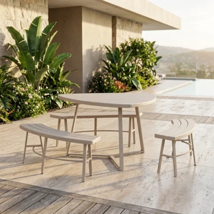TABLE CŒUR + 3 BANCS