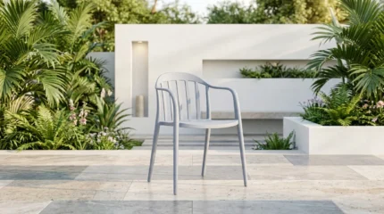 CHAISE DE JARDIN EN POLYPROPYLÈNE - GRIS