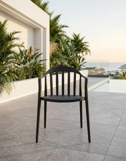 CHAISE DE JARDIN EN POLYPROPYLÈNE - NOIR