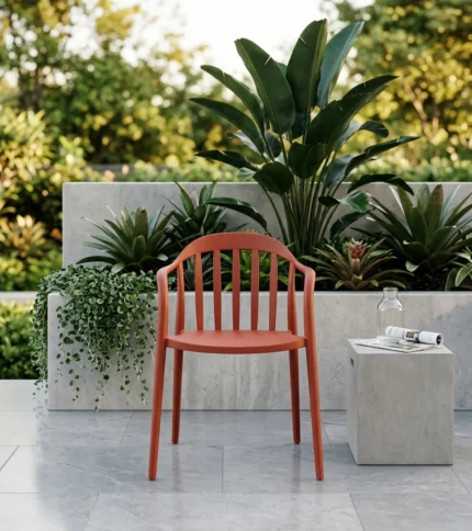 CHAISE DE JARDIN EN POLYPROPYLÈNE - ROUGE