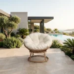 FAUTEUIL LOVE AVEC COUSSIN - ROTIN