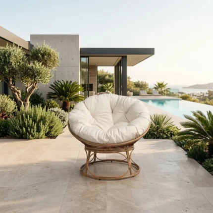 FAUTEUIL LOVE AVEC COUSSIN - ROTIN