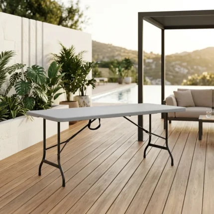 TABLE PLIABLE RECTANGULAIRE - BLANCHE