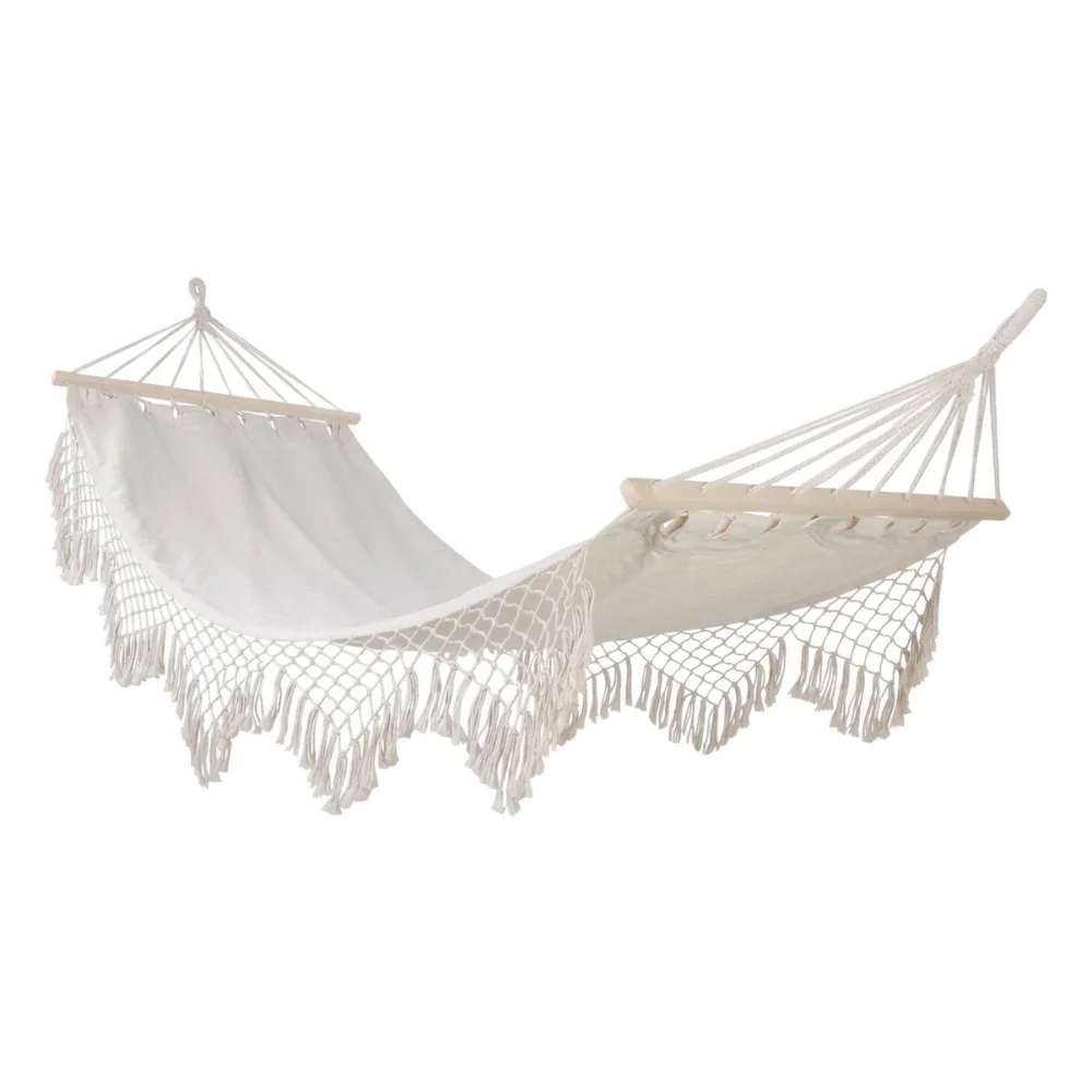 AI Generated Product Image HAMAC MACRAMÉ AVEC BARRE DE SUSPENSION – Image 1