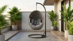 BALANCELLE AVEC COUSSIN 1 PLACES -   GRIS & NOIR