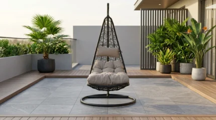 BALANCELLE AVEC COUSSIN 1 PLACES -   NOIR