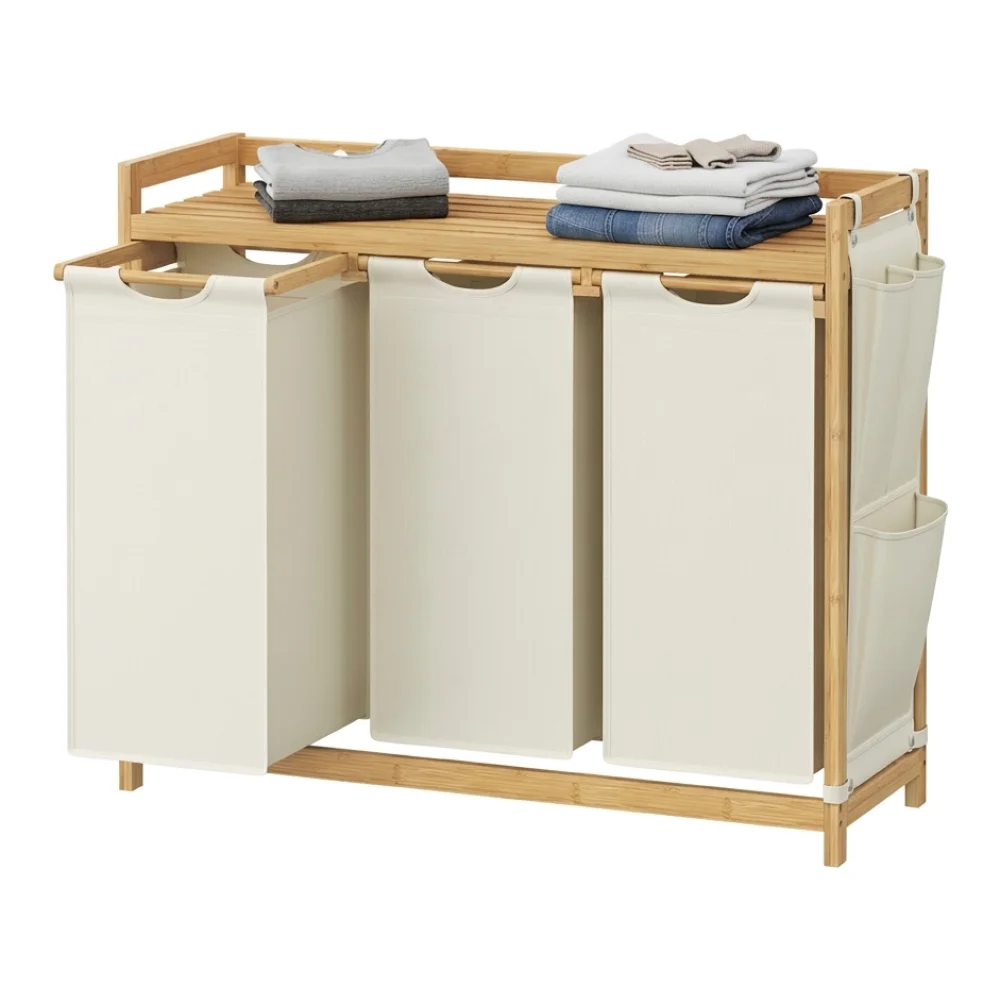 AI Generated Product Image PANIER À LINGE 3 COMPARTIMENTS – Image 1