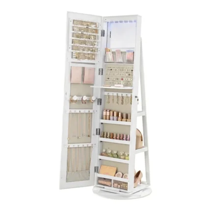 ARMOIRE À BIJOUX PIVOTANTE H162CM - BLANC