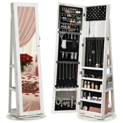 ARMOIRE À BIJOUX PIVOTANTE - BLANC