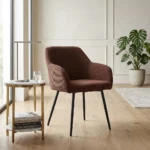 FAUTEUIL EN TISSU CÔTELÉ - TERRACOTTA