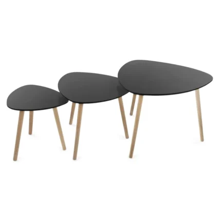 LOT DE 3 TABLES BASSSES - NOIR