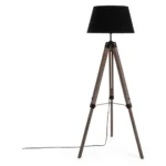 LAMPADAIRE RUNO NOIR TREPIED BOIS