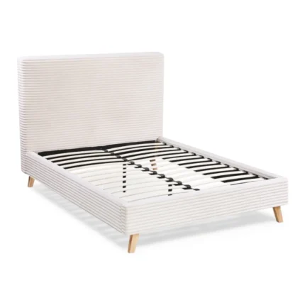 LIT 140 X 190  CM VELOURS CÔTELÉS - BEIGE