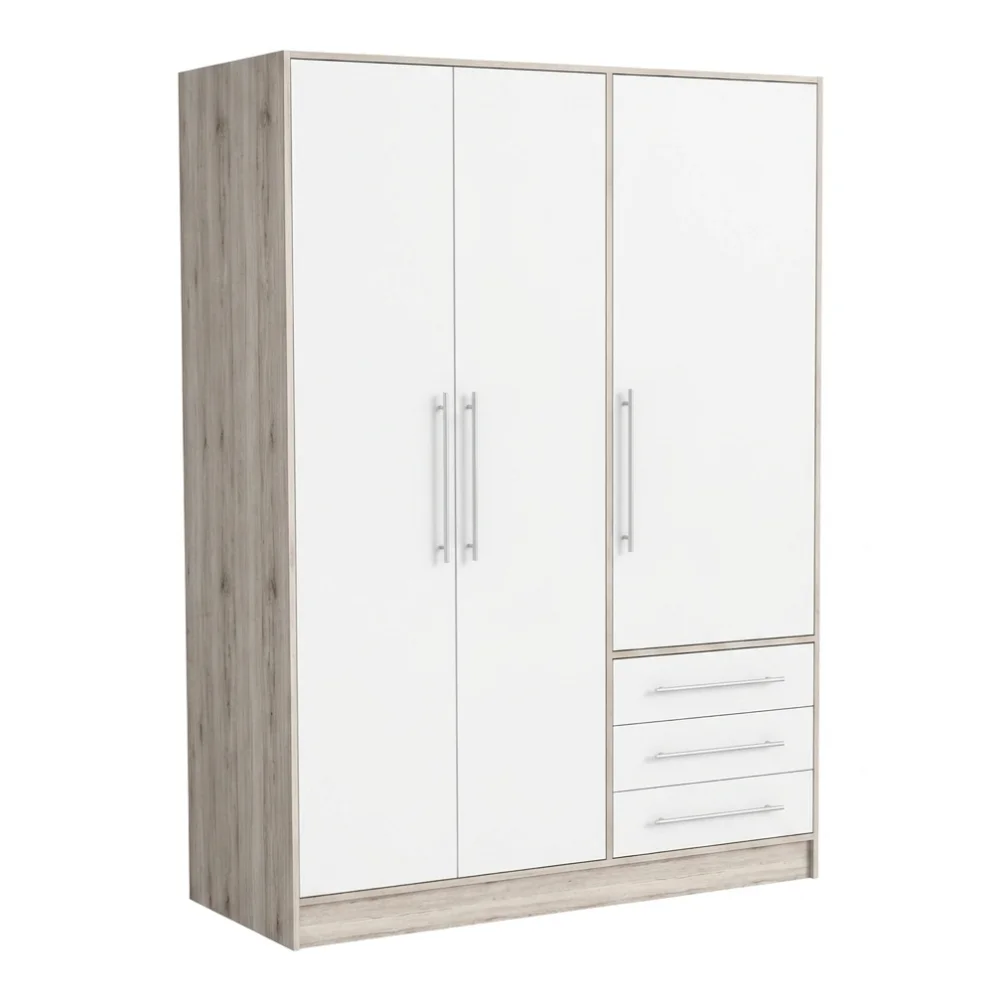AI Generated Product Image ARMOIRE 3 PORTES + 3 TIROIRS - CHÊNE ET BLANC – Image 1