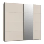 ARMOIRE 2 PORTES COULISSANTES AVEC MIROIR - BEIGE
