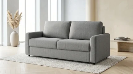CANAPÉ LIT CONVERTIBLE EN TISSU - GRIS