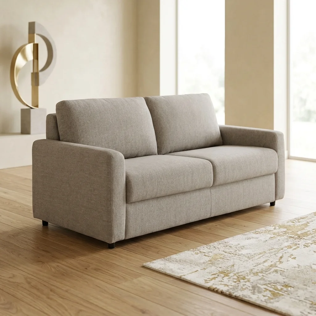 AI Generated Product Image CANAPÉ LIT CONVERTIBLE EN TISSU - TAUPE – Image 1