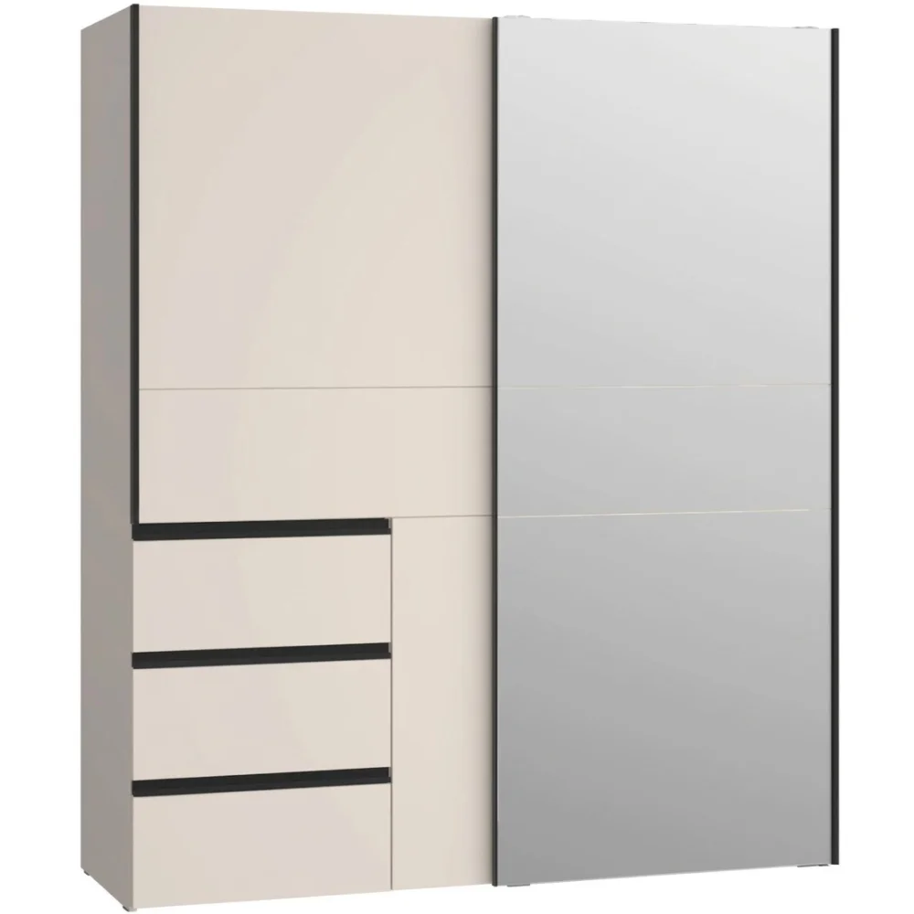 AI Generated Product Image ARMOIRE 2 PORTES COULISSANTES + 1 MIROIR - SABLE – Image 1