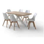 TABLE STERNE + 6 CHAISES - BLANC