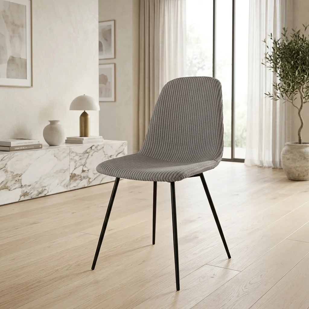 AI Generated Product Image CHAISE EN VELOURS CÔTELÉ - TAUPE – Image 1