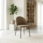 CHAISE DOSSIER ARCHE EN VELOURS CÔTELÉ - TAUPE