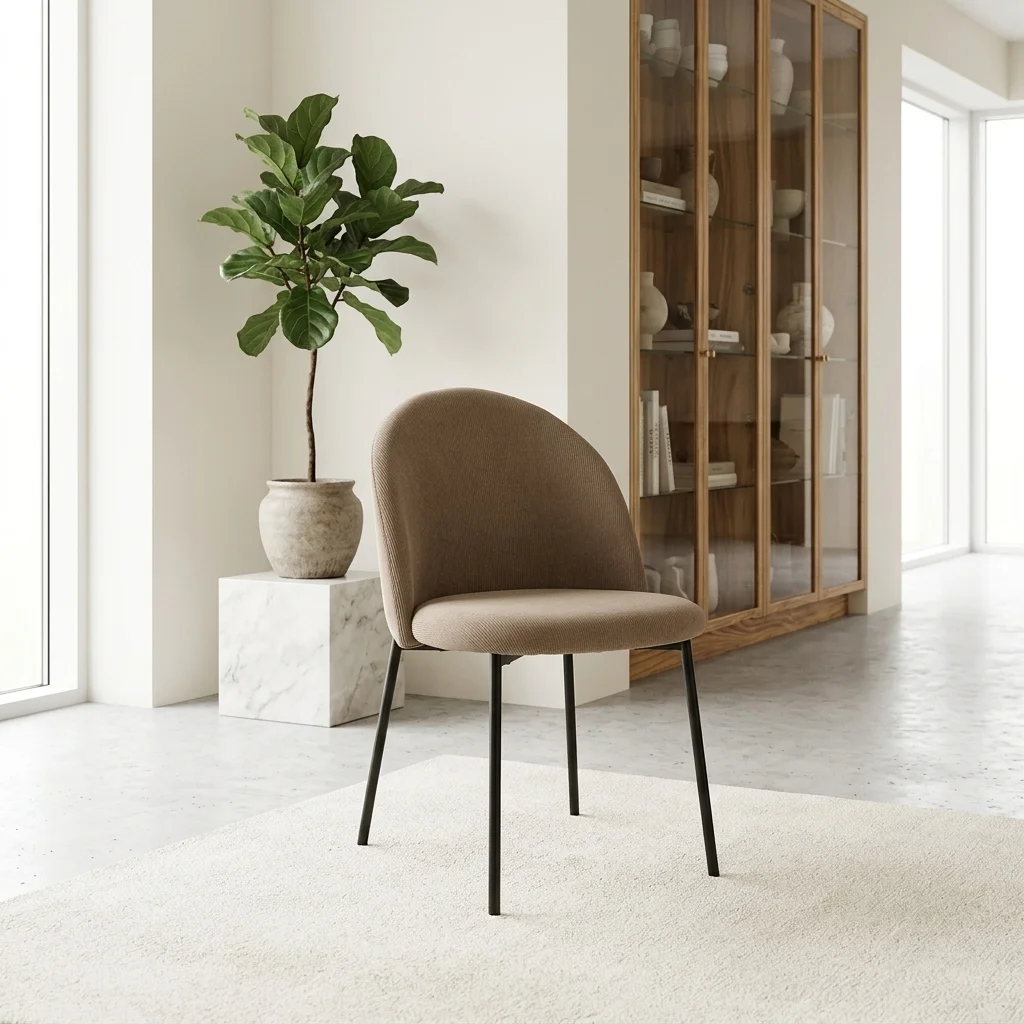 AI Generated Product Image CHAISE DOSSIER ARCHE EN VELOURS CÔTELÉ - TAUPE – Image 1