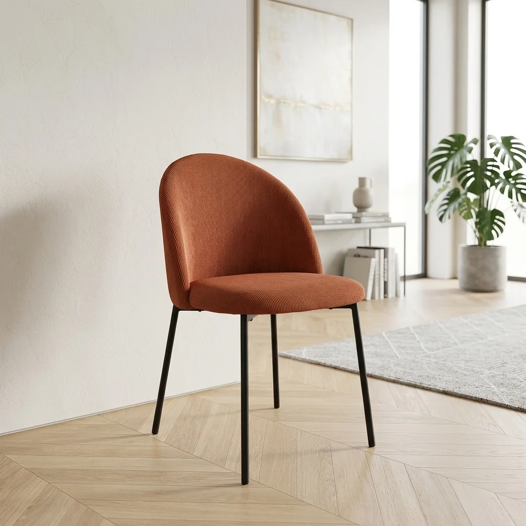 AI Generated Product Image CHAISE DOSSIER ARCHE EN VELOURS CÔTELÉ - TERRACOTTA – Image 1