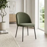 CHAISE DOSSIER ARCHE EN VELOURS CÔTELÉ - VERT