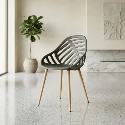 CHAISE EN PLASTIQUE - OLIVE