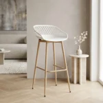 TABOURET DE BAR EN PLASTIQUE - BLANC
