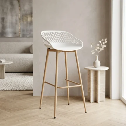 TABOURET DE BAR EN PLASTIQUE - BLANC