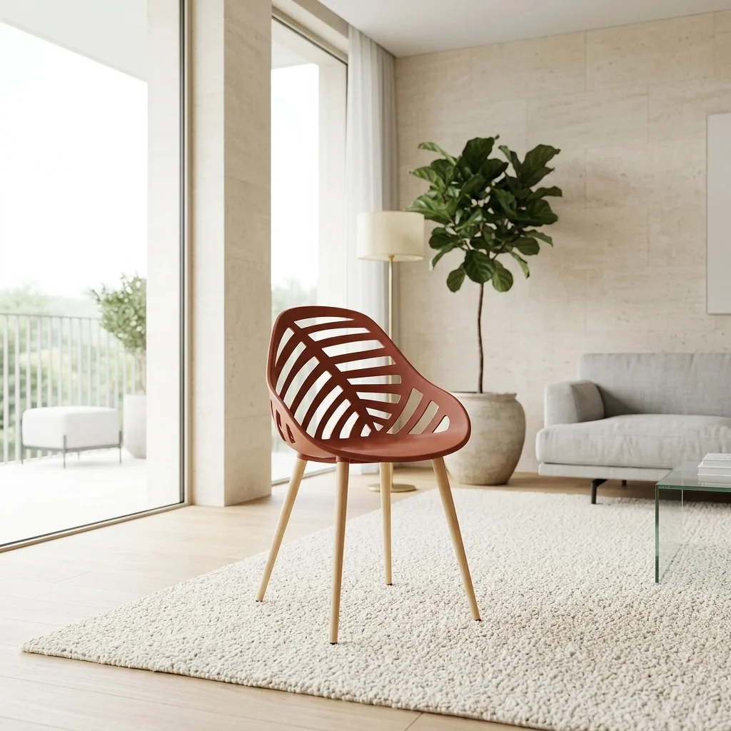 AI Generated Product Image CHAISE EN PLASTIQUE - TERRACOTTA – Image 1