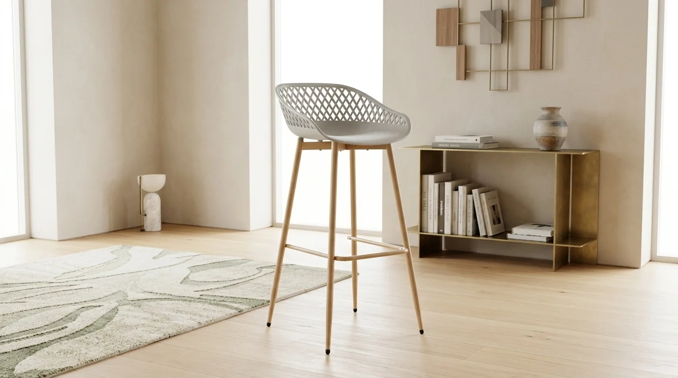 AI Generated Product Image TABOURET DE BAR EN PLASTIQUE - GRIS – Image 1