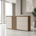 ENFILADE 2 PORTES + 3 TIROIRS - CHENE & SABLE