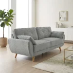 BANQUETTE 3 PLACES CLIC-CLAC EN TISSU - CREME