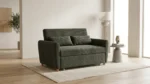 BANQUETTE CLIC-CLAC EFFET VELOUR CÔTELÉ- GRIS FONCÉ